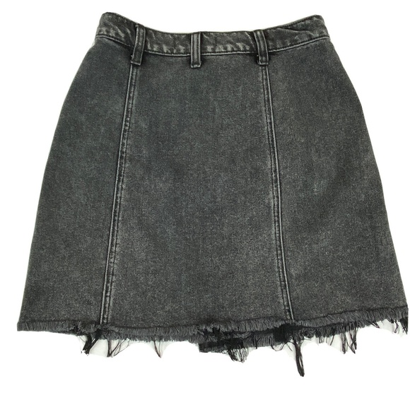 Free People Parker Denim Black Wrap Skirt - Picture 4 of 9